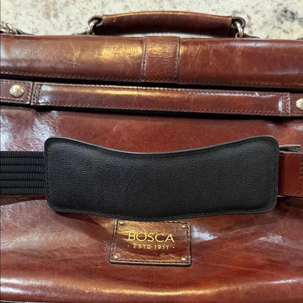 Bosca Rich Brown Leather Briefcase